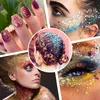 Nail Glitter 50g Holographic Nail Glitter Powder Sparkly Laser Gold Silver Mixed Hexagon Shape Chunky Sequins Dust DIY Nail Art Decoration 230705