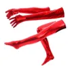 Volwassen kinderen Unisex Lange Glanzende Metallic Handschoenen en Panty's Hoge Kousen Halloween Cosplay Accessory249I