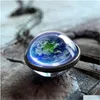 Pendant Necklaces New Neba Galaxy Double Sided Rotatable For Wome Men Universe Planet Glass Art Picture Handmade Statement Jewelry I Dhgny