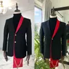 Herenkostuums Blazers Pak 2 stuks Pailletten Blazer Broek Rood ed Revers Single Breasted Tuxedo Bruiloft Bruidegom Formele Tailored Kostuum Homme 230705