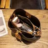 5A Top Quality Brand Luxury Design Vintage Bucket Bag 2023Women's Fashion Retro Style One Shoulder Crossbody Bags Printed Color Handbag