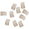 Brooches 10pcs Golden Crystal Rhinestone Button Brooch Bouquet