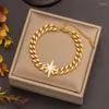 Link Bracelets 316L Stainless Steel Butterfly Zircon Mangxing Charm Chain For Women Fashion Fine Jewelry Gift SAB653