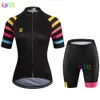 Cycling Jersey Sets KAFITT Womens Black Short Sleeve Bib Pants Breathable Outdoor Go Pro Team Quick Drying Maillot Mujer Summer 230706