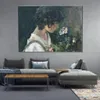 Spanish Canvas Art Italian Girl with Flowers Joaquin Sorolla Y Bastida Painting Handmade Modern Office Decor