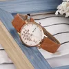 Montres-bracelets mode papillon femmes montres 2023 Simple montre à Quartz marron Vintage cuir dames horloge