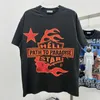 Designer de roupas da moda camisetas camisetas Hellstar americana na moda rua hiphop minimalista carta impressa manga curta camiseta para casais masculinos e femininos com metade