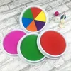 Timbres Drôle 6 Couleurs Tampon Encreur Tampon DIY Peinture Au Doigt Artisanat Fabrication De Cartes Grand Rond pour Enfants Apprentissage Éducation Dessin Jouets 230705