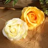 Fleurs décoratives 10 Pcs/lot bricolage fleur rangée Rose artificielle décoration mur mariage route plomb faux soie Roses tête couronne