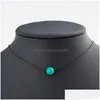 Pendentif Colliers Perles Minimalistes Collier Ras Du Cou Corde En Cuir Fait Main Noir Bleu Turquoise Pour Les Femmes Imitation Perle Naturelle Diy Dhcwc