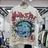 Tasarımcı Moda Giyim Tees Tshirts Amerikan High Street Creative Fun Hayalet Yüz Kulaklıkları Mektubu Erkekler ve Kadınlar İçin Baskılı Tshirts Gevşek Hip Hop Moda Marka SH