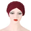 Scarves Women Cancer Hat Chemo Cap Muslim Braid Pleated Head Scarf Turban Ramadan Hair Loss Islamic Headwear Beanie Bonnet Arab