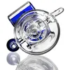 Blue Beaker, Glass Hocka Pipe, DAB 장비, 석유 장비, 흡연 파이프, 더블 드럼, 워터 파이프 리사이커, 14mm 조인트