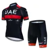 Cykeltröja Set UAE Sommar Set Andas Kläder MTB Kläder Cykel Haklapp Byxor Bike Race Sportkläder 230706