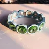 Link bransoletki wielokolorowe ręcznie robione duże kryształowe gumki Emaliki Elastyczne szklane bransoletki Krzyki Bransoletka dla kobiet