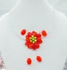 Choker kerstcadeau !!! I Love It Braziliaanse halfedelstenen bloem ketting 20"