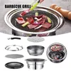 BBQ Grills Charcoal Grill Portable Household Korean Round Carbon Barbecue Camping Stove for Outdoor Indoor WXV Sale 230731