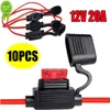 New 10Pcs Car Mini Blade Adapter Fuse Holder In Line Splash-proof for 12V 30A Wire Cutoff Switch Socket Damp Proof Splash