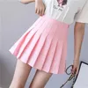 Spódnice Plisowana spódnica z wysokim stanem Krótka jesienna szkoła w stylu Koreańska wersja Jednolitego koloru A Line Mini biała sukienka Sukienki