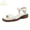 Sandalen Phoentin Low Heels Frauen Strand Concise Basic Casual Schnalle Riemen Sandale 2023 Sommer Arbeiten Beige Schuhe Plus Größe FT2304