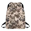 Borse da scuola Zaino per ragazze carine Pug Dog Design Moda Donna Zaino Casual Zaino pieghevole Sport Beach Shoulder For Female