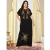 Abbigliamento etnico Donne arabe Ricamo Abaya Caftano Manica corta Abito floreale Dubai Abito da festa Musulmano Abito lungo casual islamico Ramadan