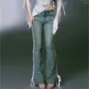Jeans da donna Abbigliamento da donna American Styl Design Senso Lacci laterali scavati Pantaloni a gamba dritta sottili a vita bassa estivi