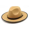 Damhattar Lyxmode Filt Fedora Hat Retro Män Bröllop Dekorera Trilby Jazz Hat Chapeu Feminino