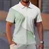 Męskie koszulki polo letnia koszulka Polo w paski T dla mężczyzny oddychający krótki rękaw Casual topy z klapami koszulki Tshirt Fashion Business Pullover