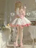 Abiti casual di base Lolita sexy Abito da cameriera rosa Abito da donna dolce giapponese Kawaii Gioco di ruolo Costume Halloween Party Cosplay Abbigliamento anime