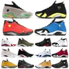 Designer Herr Jumpman 14 High OG 14s Herr Basketskor Svart Tå Gym Röd Turbo Universitet Guld Playoff fritidsskor Sneakers Sneakers Storlek 40-47 Med Box