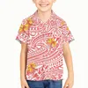 Vrijetijdsoverhemden voor heren Polynesische stammen Hawaiiaanse totem tattoo-afdrukken Kid Boy Kinderen Ruimvallend Ademend 3d Print Trendy Cool Fashion