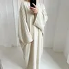 Vêtements ethniques Eid Ramadan Open Abaya pour femmes Plain Dubai Causal Coton Lin Modeste Abayas Kimono Turquie Manteau musulman Robe islamique