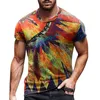 T-shirts pour hommes printemps et été chemise haute décontracté rétro en détresse imprimé Vintage col rond à manches courtes