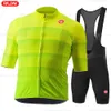 Wielertrui Sets Rx Fluorescerend Groen Set Korte Mouw Ademend Mtb Kleding Maillot Ropa Ciclismo Uniform Pak 230706