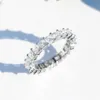 2023 New Classic Fine Jewelry 925 Sterling Silver Full Princess Cut White Topaz CZ 다이아몬드 보석 영원