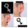 Dangle Chandelier New Stainless Steel Hypoallergenic No Pierced Earrings For Men Women Punk Cross Star Pistol Drop Clip On Earring Dhr56