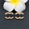 Mode kvinnliga designer örhänge studörhängen geometri märke brev diamant örhänge bröllop mode smycken tillbehör