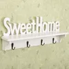 Decorative Objects Figurines Creative Keychain Organizer Sweet Home Wall Mounted Rack Door Hanger Hook Storage for Coat Hat Clothes Key White p230705