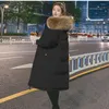 女性のダウン厚いルーズファー襟パーカー女性 2023 冬ミッドレングスパッド入りジャケット韓国ロングキルティングコート女性服