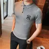 Heren Polo Zomer Mannen Polo Shirt Luxe Slim Fit Revers Gebreide Trui Hoge Kwaliteit Jacquard T-shirt Sociale Banket Kleding