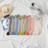 Femmes chaussettes 10 paires mode mignon perle verre soie femmes bateau couleur bonbon Transparent mince cristal pour fille