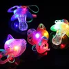 Other Toys 12Pcs LED Flashing Pacifier Whistle Light Up With Lanyard Necklace Glow In The Dark Fun Party FavorsFor Kids Adults 230705