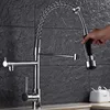 Keuken Kranen Lente Styl Wastafel Kraan Met Pull Out Vessel Sink Mengkraan Badrandcombinaties Robinet Nikkel/Chroom/Goud