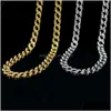 Cadenas Nuevo Miami Cuban Link Chapado en oro Iced Out White Diamond Collares largos para hombres Joyería de hip hop Venta Drop Delivery Colgantes Dhvgi