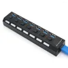 3.0 Hub 7 Poorten High Speed USB 3 Splitter Met Aan Uit Schakelaar Indicatielampje 1 Oplaadpoort Kabel