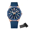 Montres-bracelets Montre à quartz polygonale Calendrier lumineux pour hommes Étanche 3ATM Timing Relogios Masculino 8437