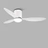 Modern Led Ceiling Fan Without Lights DC Motor 6 Speeds Timing Fans Low Floor Loft Remote Control Decorative Fan With Light