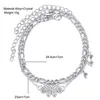 Mode Böhmenfjärilen Anklet Rhinestone Chain Foot Jewelry for Women Summer Beach Barefoot 230719