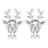 Stud Earrings 2Pcs/Set Christmas Crystal Deer Female Elegant Antler Ear Suit 1 Pair Gem Reindeer 2023 Trendy Xmas Gifts